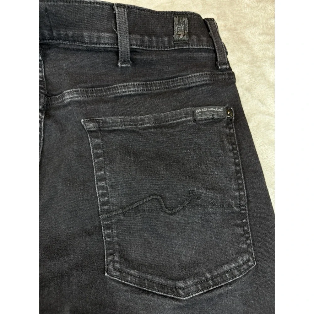 7 For All Mankind Jeans Men's 36 Black Standard Straight USA Denim Pants (35X28)